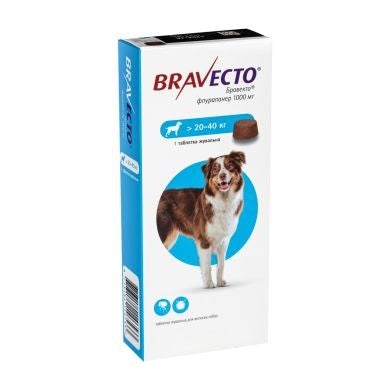 BRAVECTO FLEA & TICK CHEWS FOR DOGS 20-40KG