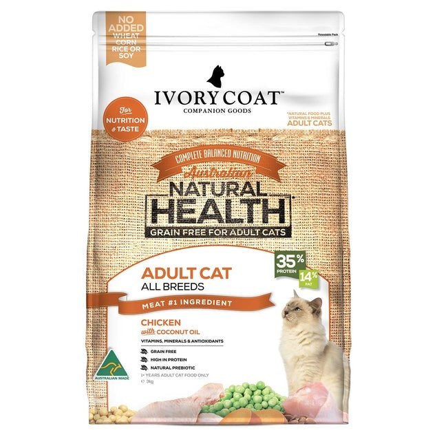 IVORY COAT GRAIN FREE DRY CAT FOOD ADULT CHICKEN WITH COCONUT OIL