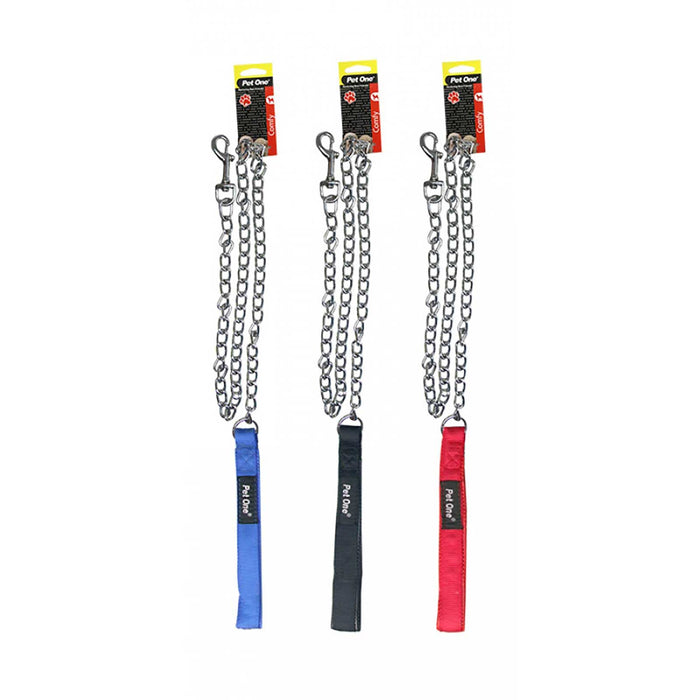 Pet One Padded Chain Dog Lead - 3.5mm x 120cm