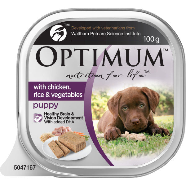 OPTIMUM DOG FOOD TRAY PUPPY 100G
