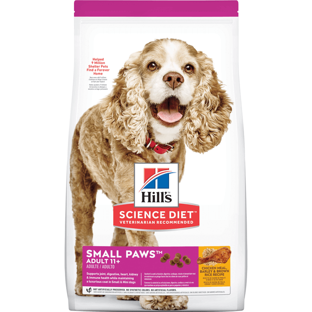 HILLS SCIENCE DIET DRY DOG FOOD SMALL PAWS ADULT 11+