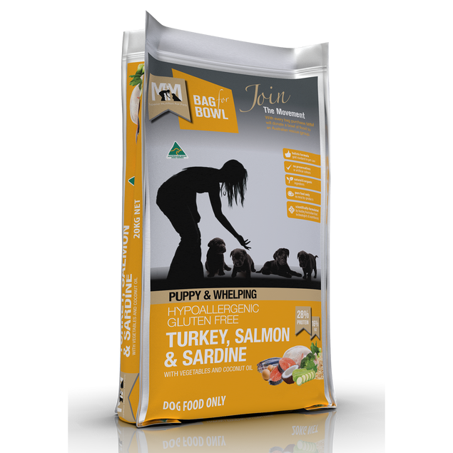MEALS FOR MUTTS DRY DOG FOOD TURKEY, SALMON AND SARDINE PUPPY