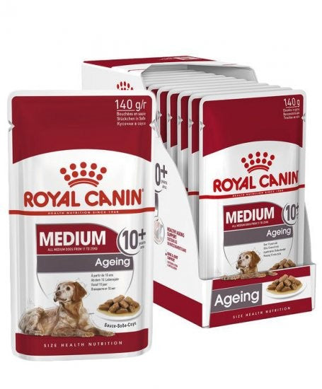 ROYAL CANIN WET DOG FOOD ADULT MEDIUM AGEING 10+ GRAVY POUCHES