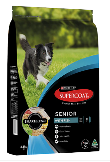 PURINA SUPERCOAT DRY DOG FOOD SENIOR FISH — Pet Aquarium World