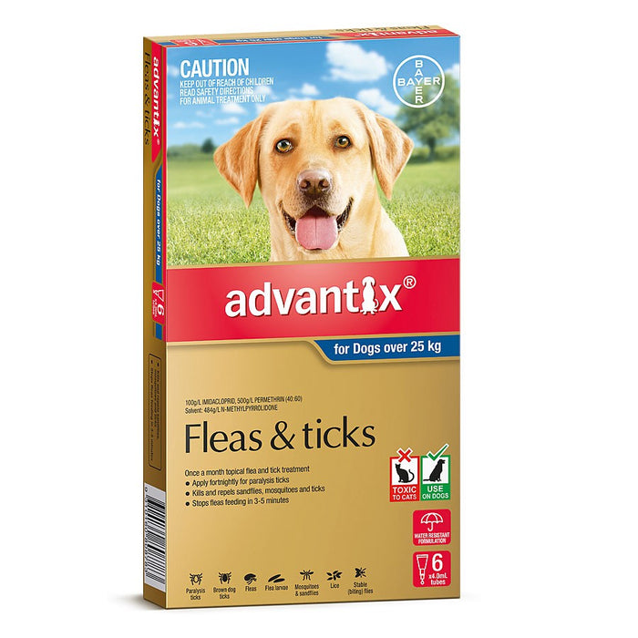 ADVANTIX FLEAS & TICK TREATMENT FOR DOGS OVER 25kg