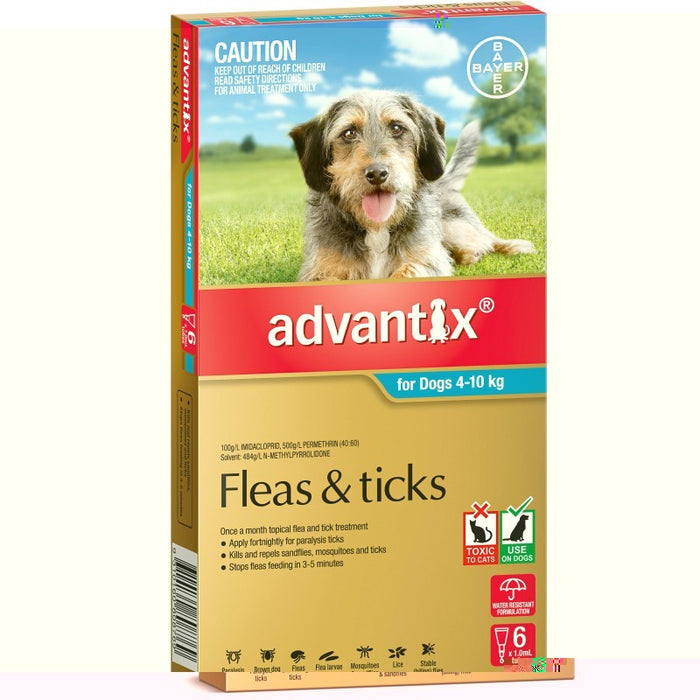 ADVANTIX FLEAS & TICK TREATMENT FOR DOGS 4-10kg