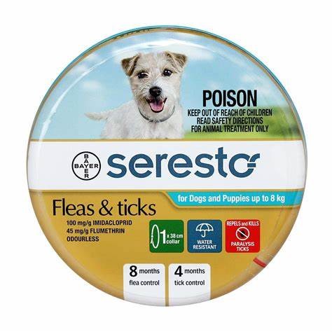 SERESTO FLEAS & TICKS COLLAR FOR DOGS AND PUPPIES UP TO 8kg