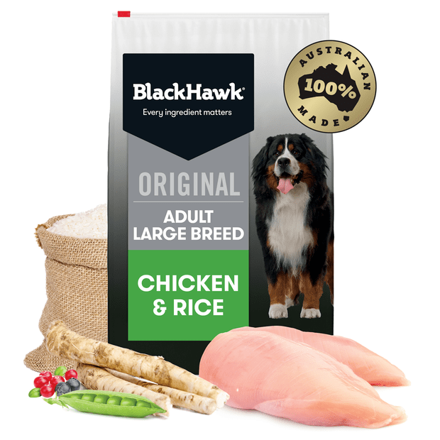 BLACK HAWK DRY DOG FOOD LARGE BREED ADULT CHICKEN & RICE