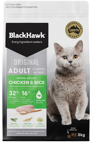 BLACK HAWK DRY CAT FOOD ADULT CHICKEN AND RICE