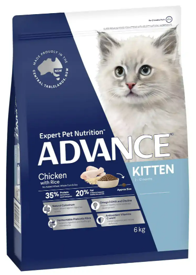 ADVANCE DRY CAT FOOD KITTEN CHICKEN WITH RICE Pet Aquarium World Narellan