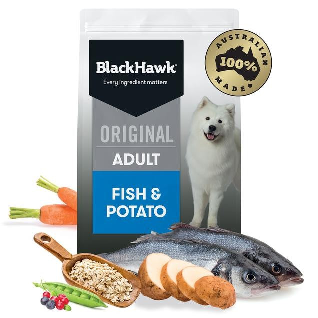 BLACK HAWK DRY DOG FOOD ADULT FISH & POTATO